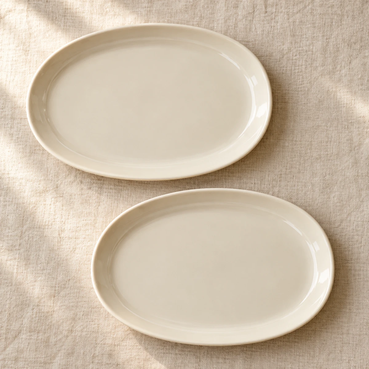 Harvest Oval Serving Plates, Cream, 2 plates